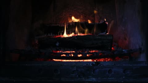 Fireplace in the dark